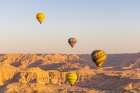 Luxor-Egypt Hot air balloons taking tourist for a ride Art Print